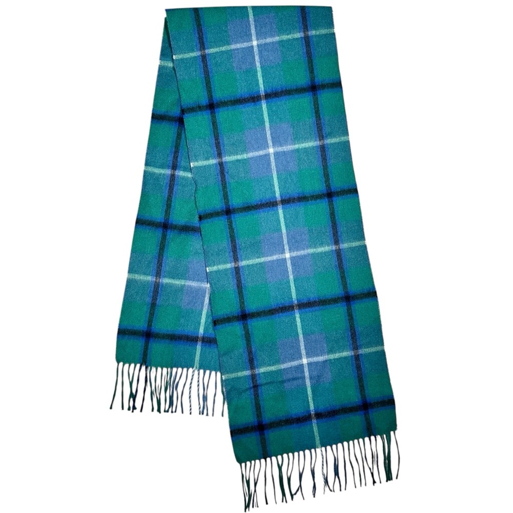 LOCHMERE Plaid Merino Wool & Cashmere Scarf - Picture 1 of 5